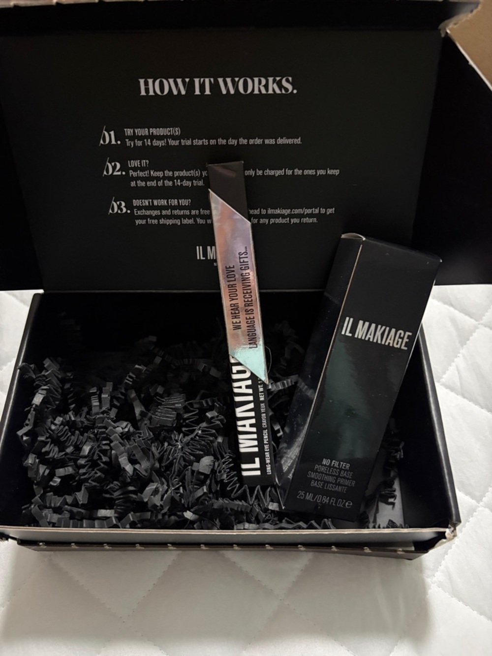 IL MAKIAGE No Filter Primer Set - Black & Iridescent Accents and Eye Liner